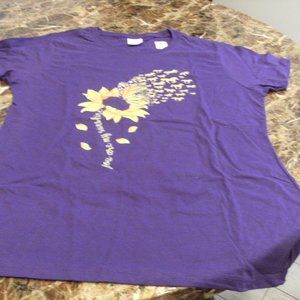 Port & Company Fan Favorite brand t-shirt with sunflower/butterfly/horse design